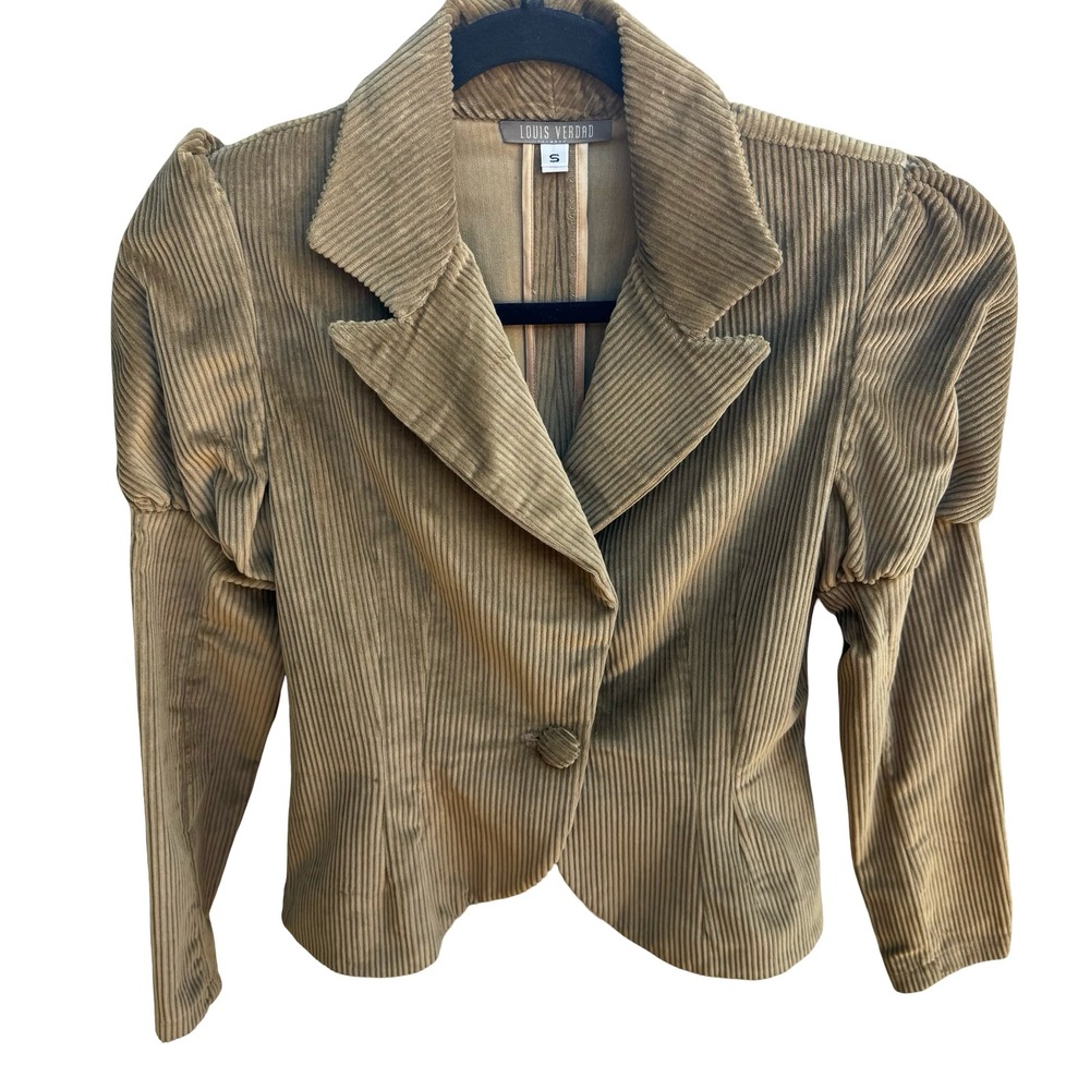 Louis Verdad Steampunk Victorian Regency Puff Shoulder Corduroy Blazer Jacket S